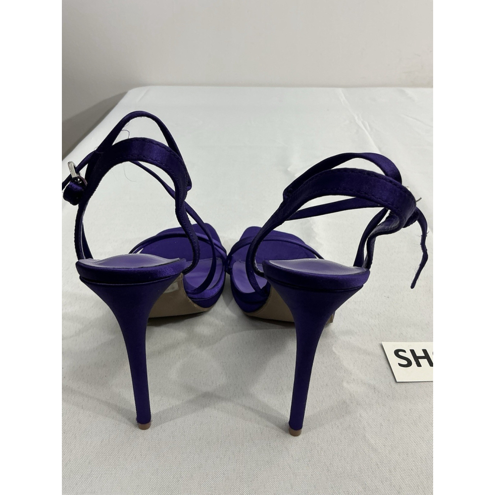 Womans Fashion Nova Sandals 7.5 Purple Strappy Open Toe Stiletto Heel - Picture 5 of 9